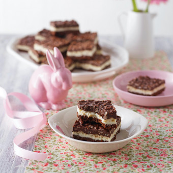 Triple Layered Easter Chocolate Crackle Slice
