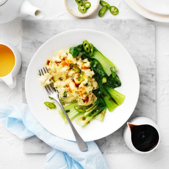 Asian Style Scrambled Eggs - high protein breakfast ideas