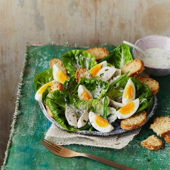 Egg and Chicken Caesar Salad Recipe