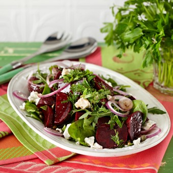 Beetroot and Red Onion Salad with Feta