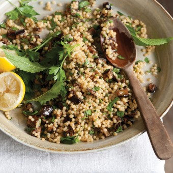 Ruby's Eggplant and Israeli Cous Cous Salad
