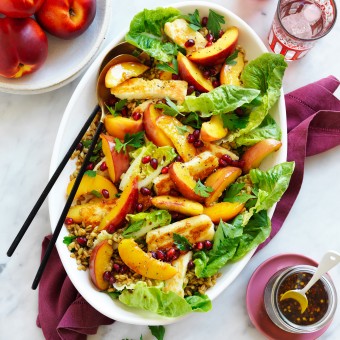 Middle Eastern-style Nectarine, Haloumi and Freekeh Salad