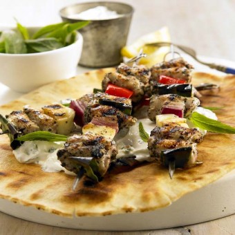 Greek Quail Kebabs With Creamy Basil & Feta Sauce