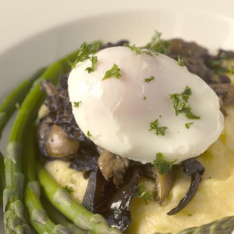 Soft Polenta with Field Mushrooms and Poached Egg
