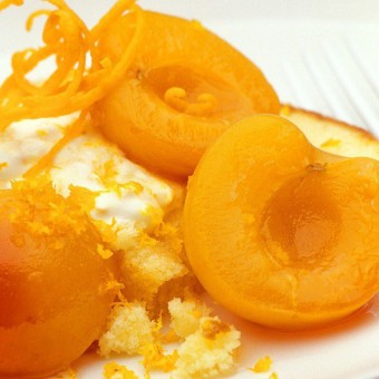 Syrup Apricots with Toasted Madeira and Orange Cream