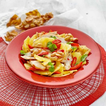 Spicy Chicken and Pineapple Salad with Candied Peanuts