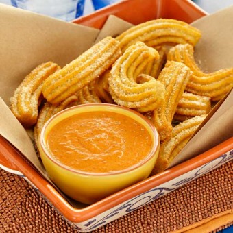 Savoury Cheese & Curry Churros With Creamy Romesco Sauce