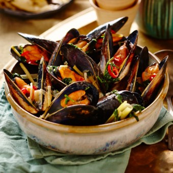 Coconut Miso Mussels