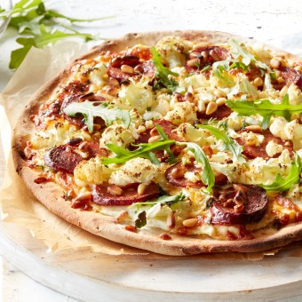 Cauliflower, Chorizo and Ricotta Pizza