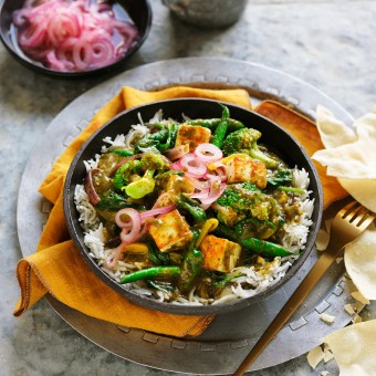 Saag Vegetable Curry with Paneer Cheese