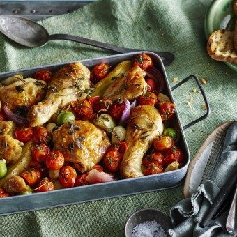 Spanish Paprika Chicken with Truss Tomatoes, Red Onions and Olives