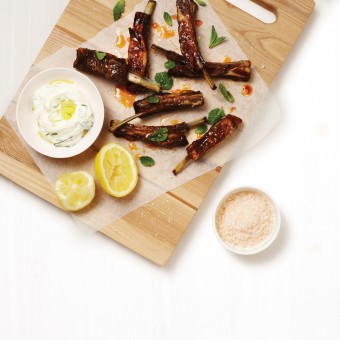 Spice Rubbed Lamb Ribs with Mint and Lemon Yoghurt