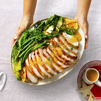 Turkey Breast with Thyme and Lemon Gravy