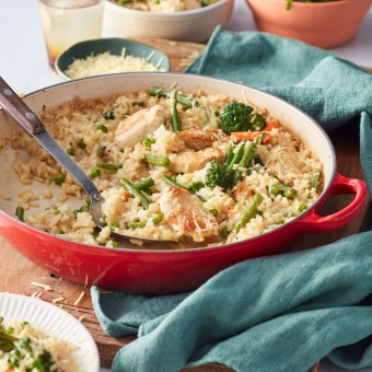 Oven-Baked Chicken and Vegetable Risotto