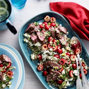Lamb and cherry salad recipe made with Australian lamb and cherries