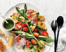 Asparagus, Tomato & Haloumi Salad