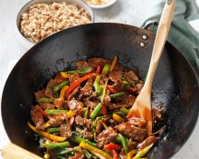 Beef, ginger and bean stir-fry