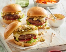 Burger with Oozy Melted Mozzarella and Special Sauce