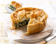 Cheese and Greens Filo Pie