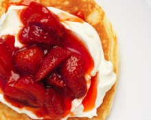 Cream Cheese and Strawberry Compote Pancake