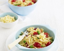 Pasta Bows with Peas and Cherry Tomatoes