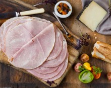 English Ham and Cheese Platter with Heirloom Tomatoes and Pumpkin Marmalade