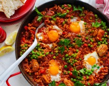 Baked Paella-Style Rice with Eggs