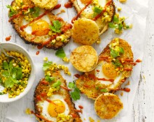 Cheesy Egg in the Hole with Corn Salsa