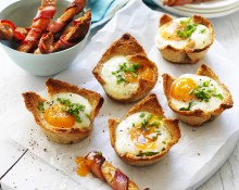 Egg Cups with Bacon Dippers