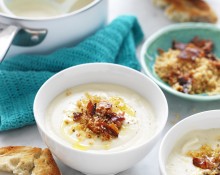 Cream of Cauliflower Soup with Garlic Crumbs