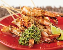Coriander Peppercorn and Lime Prawns with Zesty Fresh Coriander and Lime Dressing