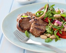 Lamb Cutlets with a White Bean Salad