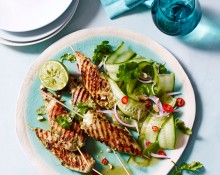 Tenderloins in lemongrass, Chilli and Coconut Flavours with Cucumber Salad