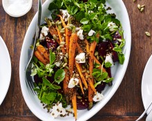Roast Carrot and Beetroot Salad with Crisp Lentils