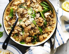 Oven-Baked Chicken and Mushroom Risotto