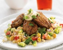 Middle Eastern Quail and Couscous Salad with Garlic Sauce