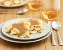 Crepes with Bananas and Caramel Sauce