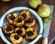 Oven Roasted Tandoori Winter Nelis Pears with Star Anise and Honey Yoghurt