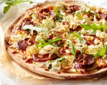 Cauliflower, Chorizo and Ricotta Pizza
