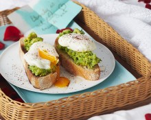Poached Eggs with Smashed Avocado, Preserved Lemon and Sumac