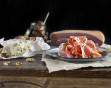 Prosciutto Platter with Marinated White Figs and Gorgonzola