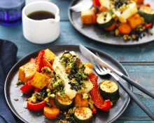 Jewelled Haloumi with Spiced Vegetable Bake