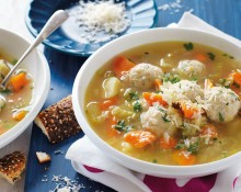 Veggie and Chicken Meatball Soup