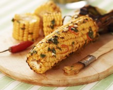 Barbecued Corn with Coriander and Chilli Butter