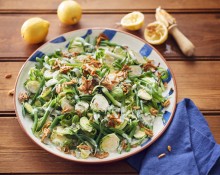 Lemony Sprout Salad with Maple Almonds