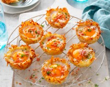 Hash brown ham and egg nests