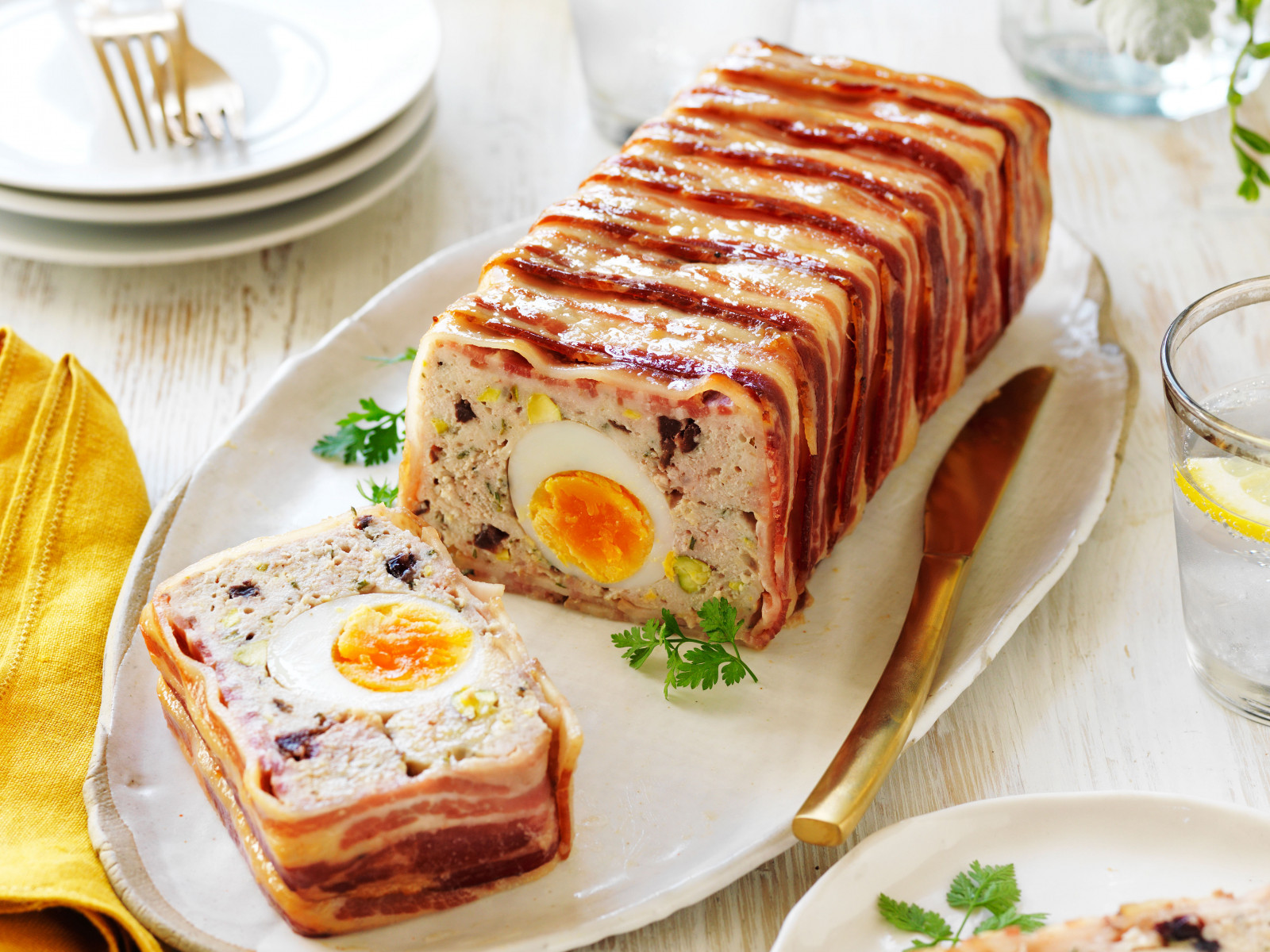 Chicken and pork terrine with egg centre Recipe