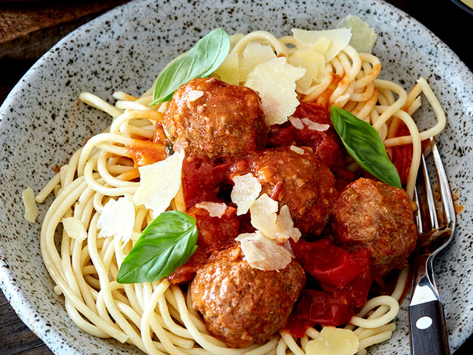 Cheesy Meatballs with Fresh Tomato and Basil Sauce image