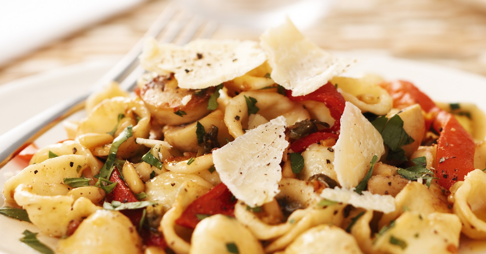Orecchiette pasta with capsicum and caper brown butter Recipe | myfoodbook