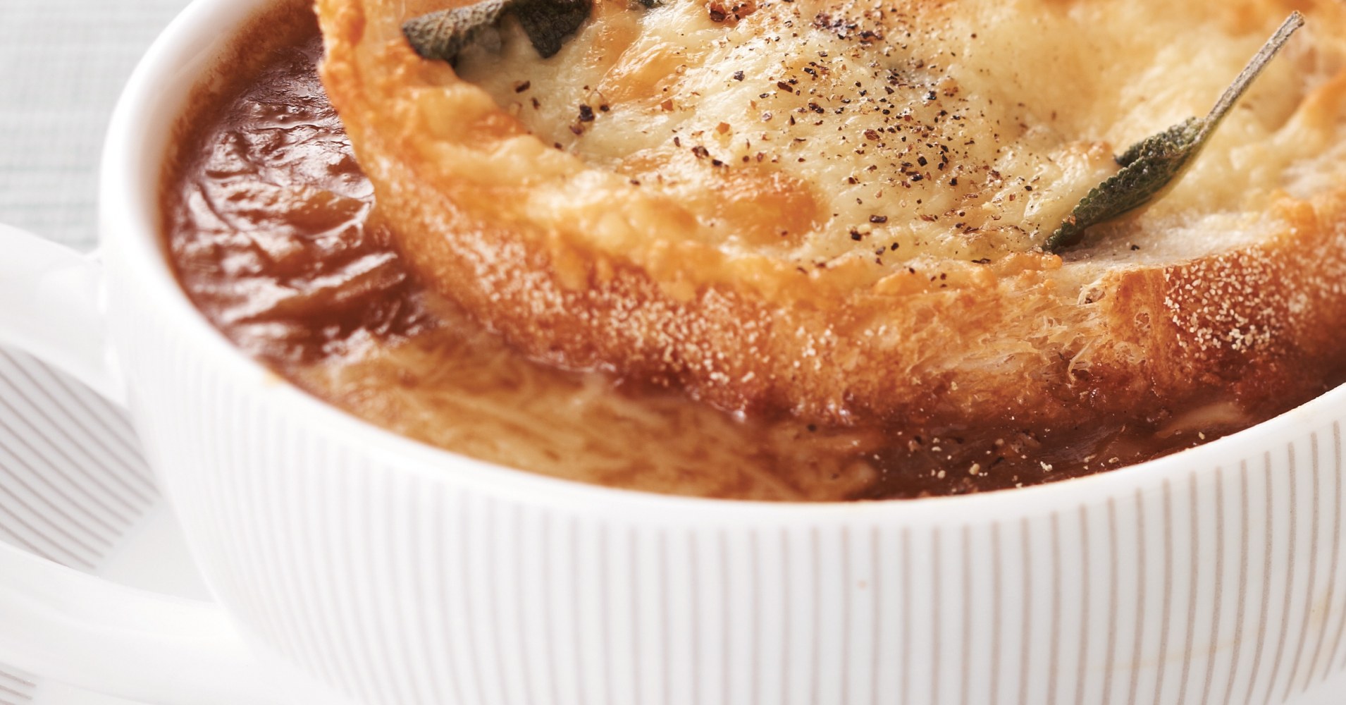 French onion soup with parmesan sage croutons Recipe | myfoodbook | Easy French Onion soup